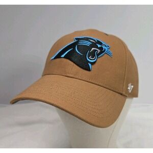 Carhartt x 47 Brand Carolina Panthers NFL Hat Brown Canvas Strapback Cap OSFA